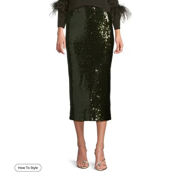 Antonio Melani Iman Sequin Pencil Midi Skirt - Picture 6 of 6